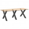 Nogi do stołu jadalnego w kształcie litery X 3 szt. Antracyt 90x(72-73) cm Stal