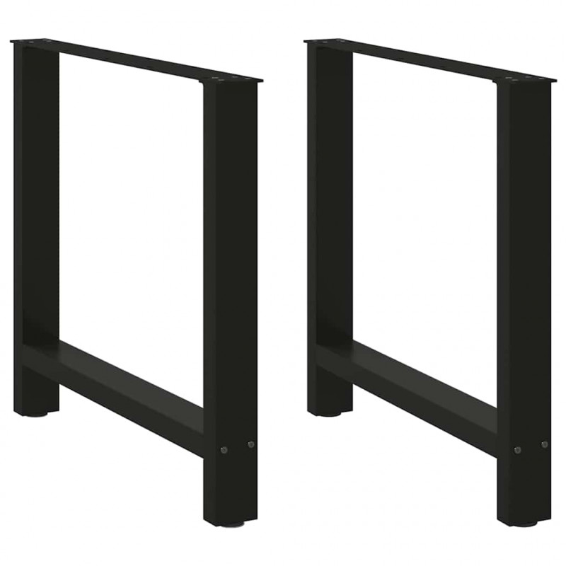 Nogi do stołu jadalnego czarne 2 szt. 70x(72-73) cm stal