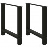 Nogi do stołu jadalnego czarne 2 szt. 70x(72-73) cm stal