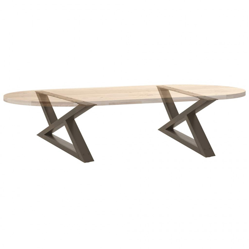 Nogi do stolika kawowego 2 szt. Naturalna stal 70x(30-31,3) cm Stal