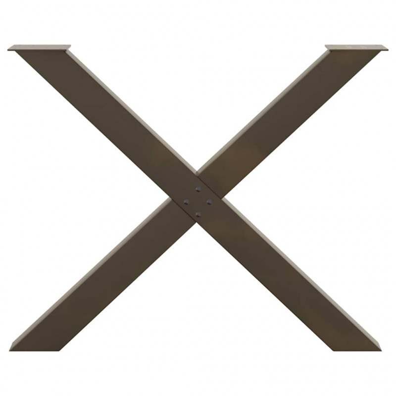 Nogi do stołu jadalnego w kształcie litery X 3 szt. Naturalna stal 90x(72-73) cm Stal