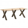 Nogi do stołu jadalnego w kształcie litery X 3 szt. Naturalna stal 90x(72-73) cm Stal