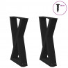 Nogi do stolika kawowego 2 szt. Czarne 28x(42-43,3) cm Stal