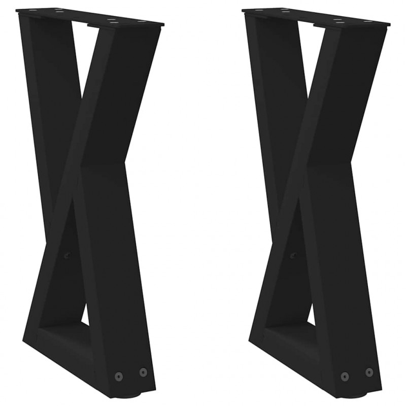 Nogi do stolika kawowego 2 szt. Czarne 28x(42-43,3) cm Stal