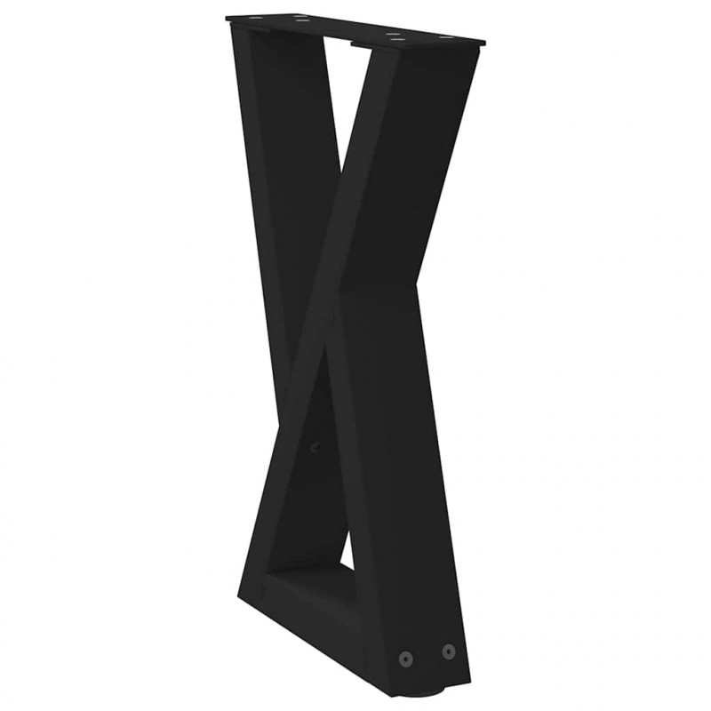 Nogi do stolika kawowego 2 szt. Czarne 28x(42-43,3) cm Stal