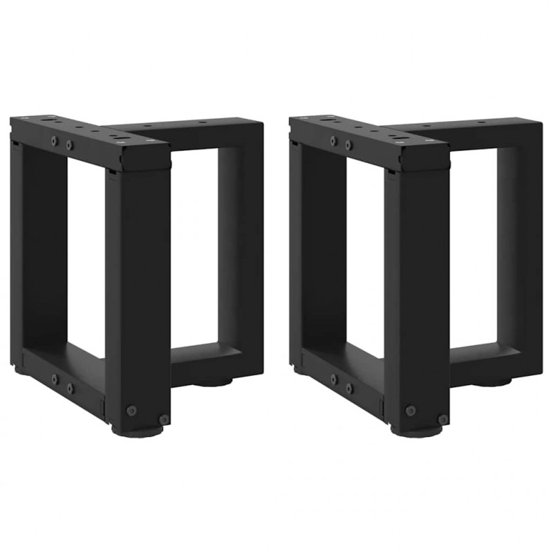 Nogi do stolika kawowego w kształcie litery T 2 szt. Czarne 30x25x(30-31) cm Stal