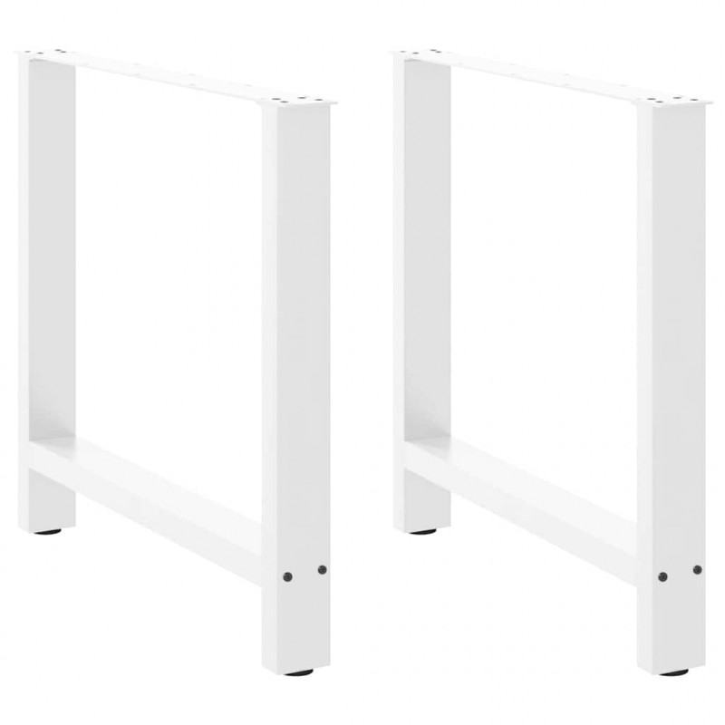 Nogi do stołu jadalnego białe 2 szt. 70x(72-73) cm stal