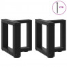 Nogi do stolika kawowego w kształcie litery T 2 szt. Czarne 30x25x(30-31) cm Stal