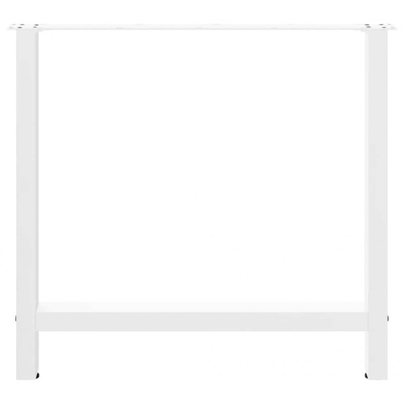 Nogi do stołu jadalnego białe 2 szt. 70x(72-73) cm stal