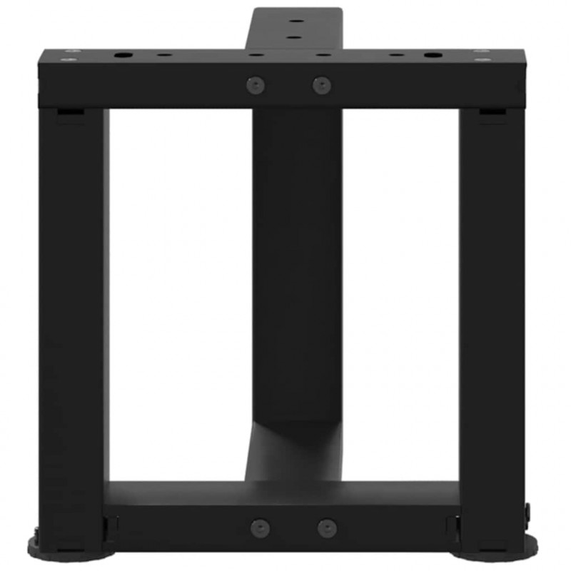 Nogi do stolika kawowego w kształcie litery T 2 szt. Czarne 30x25x(30-31) cm Stal