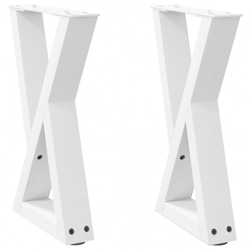 Nogi do stolika kawowego 2 szt. Białe 28x(42-43,3) cm Stal