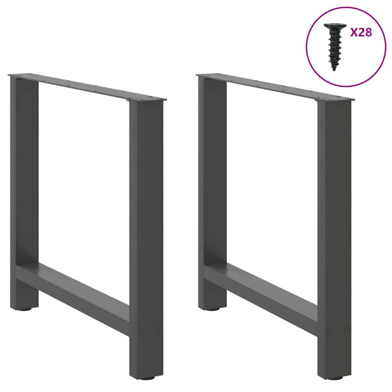 Nogi do stołu jadalnego Antracyt 2 szt. 70x(72-73) cm Stal