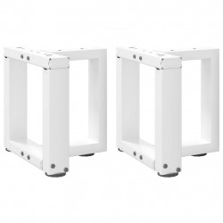 Nogi do stolika kawowego w kształcie litery T 2 szt. Białe 30x25x(30-31) cm Stal