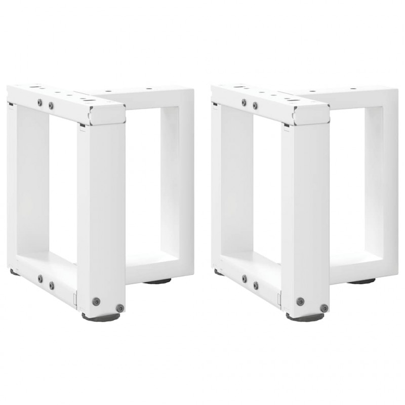 Nogi do stolika kawowego w kształcie litery T 2 szt. Białe 30x25x(30-31) cm Stal