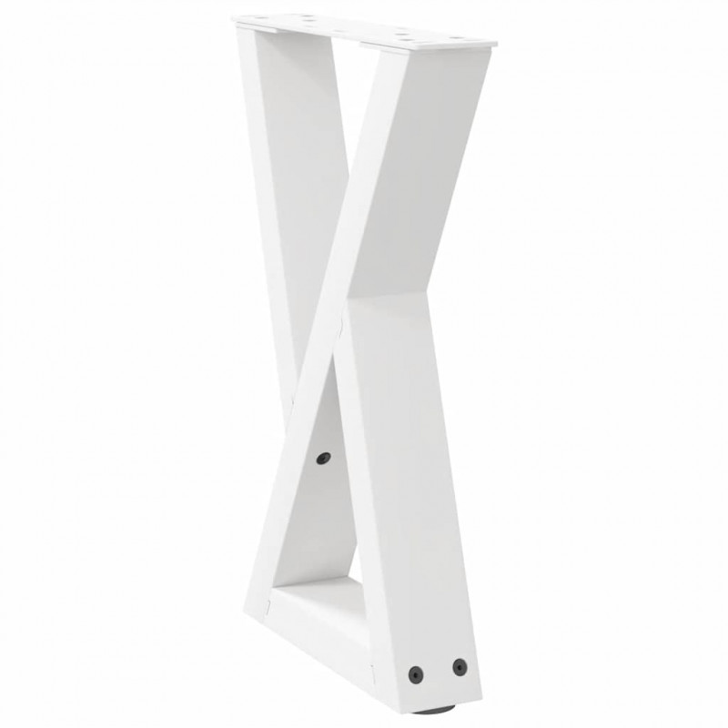 Nogi do stolika kawowego 2 szt. Białe 28x(42-43,3) cm Stal