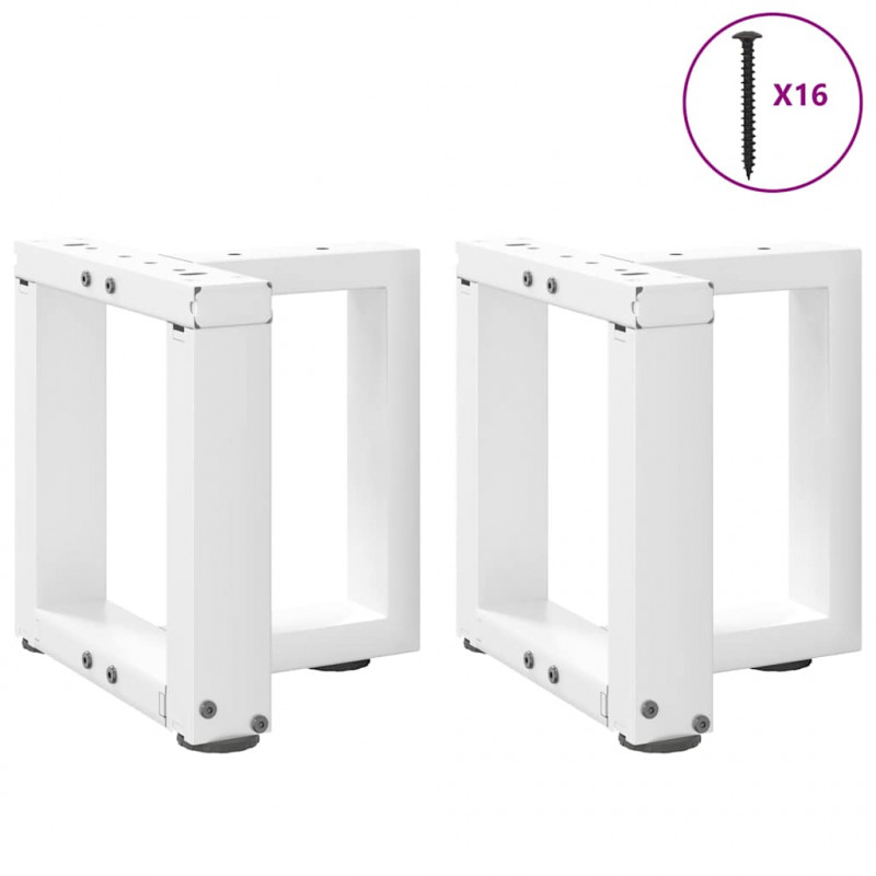 Nogi do stolika kawowego w kształcie litery T 2 szt. Białe 30x25x(30-31) cm Stal