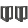 Nogi do stolika kawowego w kształcie litery T 2 szt. Antracyt 30x25x(30-31) cm Stal
