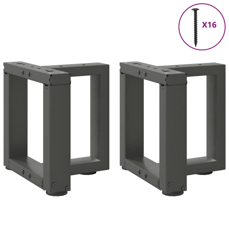 Nogi do stolika kawowego w kształcie litery T 2 szt. Antracyt 30x25x(30-31) cm Stal