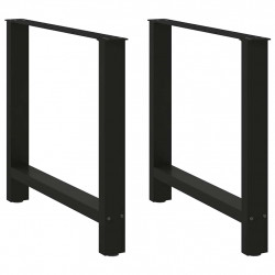 Nogi do stołu jadalnego czarne 2 szt. 80x(72-73) cm stal