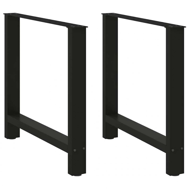 Nogi do stołu jadalnego czarne 2 szt. 80x(72-73) cm stal