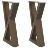 Nogi do stolika kawowego 2 szt. Naturalna stal 28x(42-43,3) cm Stal