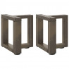 Nogi do stolika kawowego w kształcie litery T 2 szt. Czarne 30x25x(30-31) cm Stal