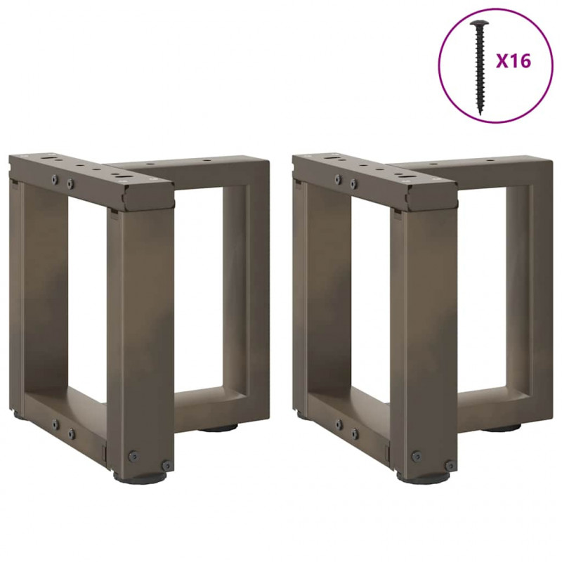 Nogi do stolika kawowego w kształcie litery T 2 szt. Czarne 30x25x(30-31) cm Stal
