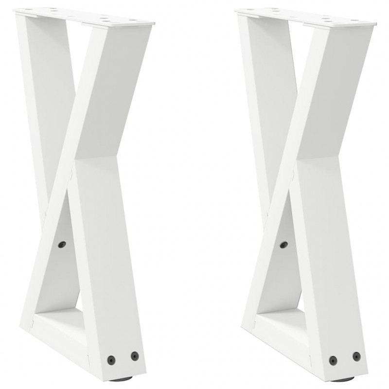 Nogi do stolika kawowego 2 szt. Białe 38x(42-43,3) cm Stal