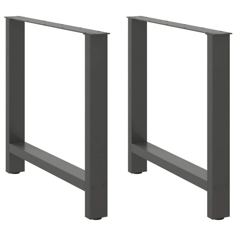 Nogi do stołu jadalnego Antracyt 2 szt. 80x(72-73) cm Stal