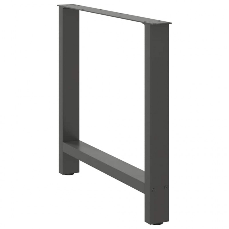 Nogi do stołu jadalnego Antracyt 2 szt. 80x(72-73) cm Stal