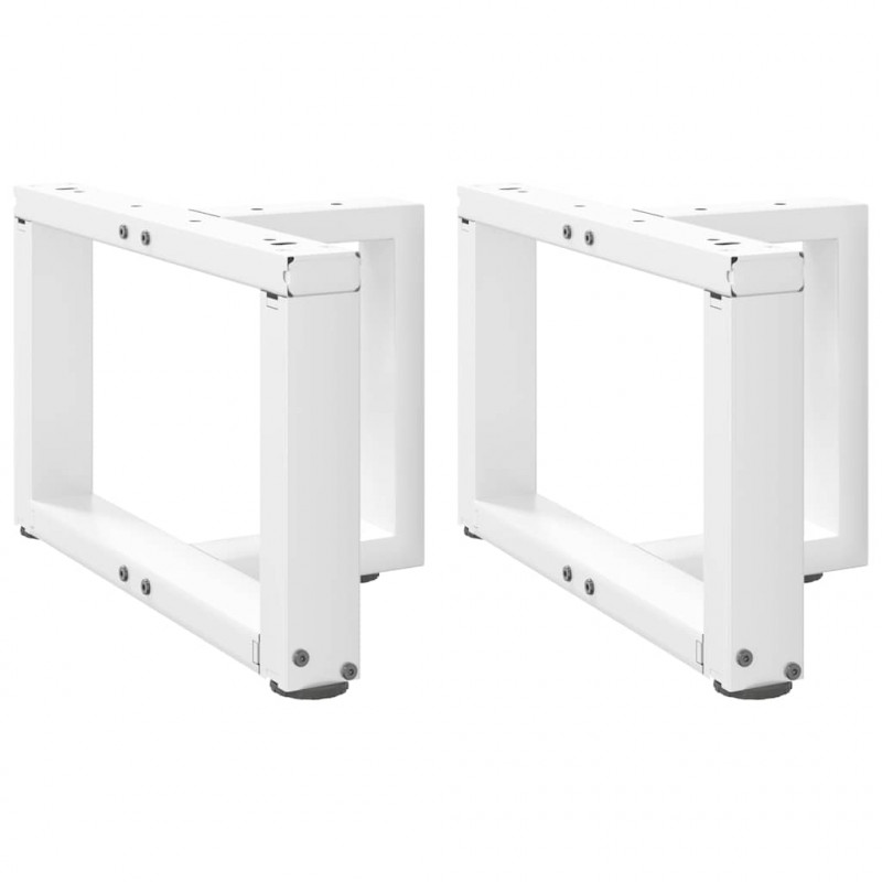 Nogi do stolika kawowego w kształcie litery T 2 szt. Białe 40x25x(30-31) cm Stal