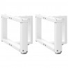 Nogi do stolika kawowego w kształcie litery T 2 szt. Białe 40x25x(30-31) cm Stal