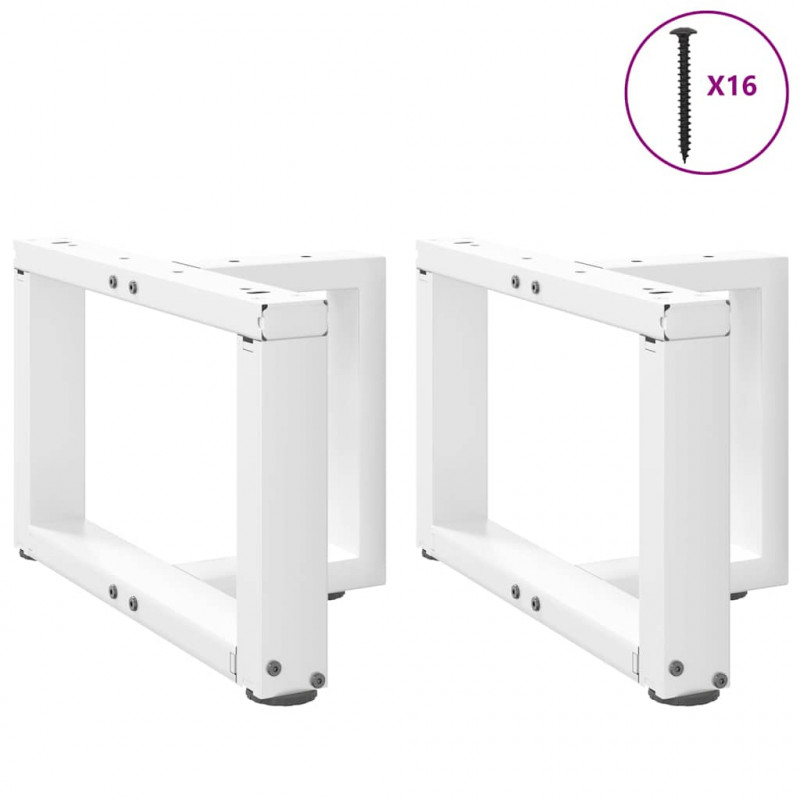 Nogi do stolika kawowego w kształcie litery T 2 szt. Białe 40x25x(30-31) cm Stal