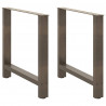 Nogi do stołu jadalnego Naturalna stal 2 szt. 80x(72-73) cm Stal