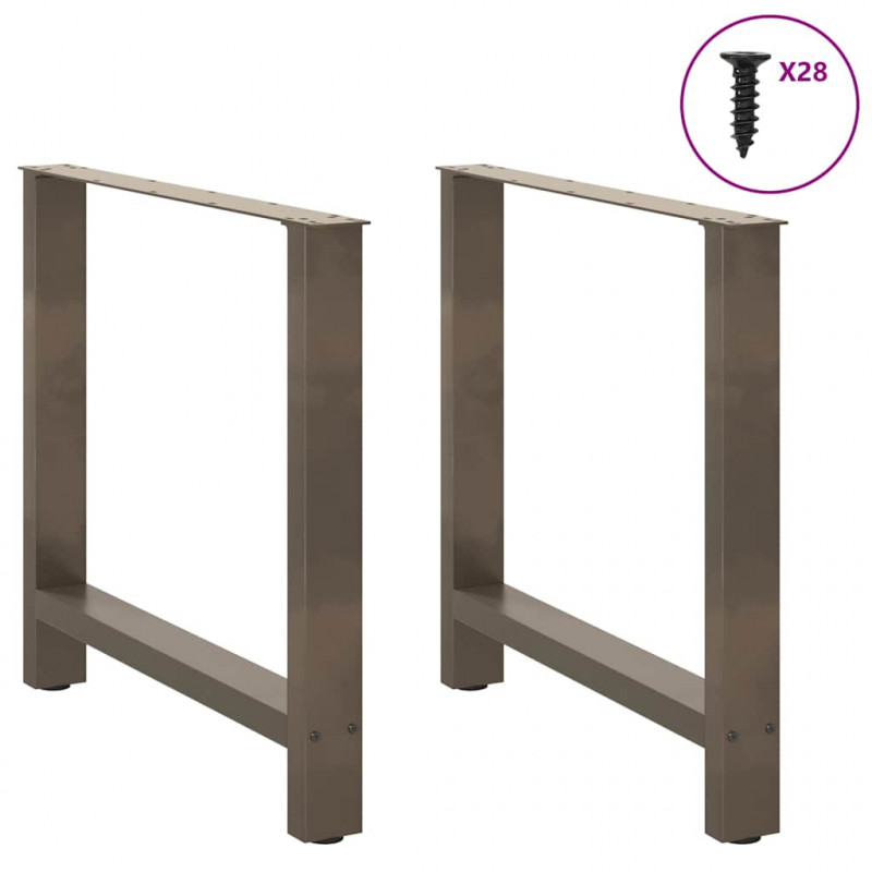 Nogi do stołu jadalnego Naturalna stal 2 szt. 80x(72-73) cm Stal