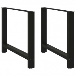Nogi do stołu jadalnego czarne 2 szt. 90x(72-73) cm stal