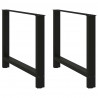 Nogi do stołu jadalnego czarne 2 szt. 90x(72-73) cm stal