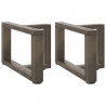 Nogi do stolika kawowego w kształcie litery T 2 szt. Czarne 40x25x(30-31) cm Stal