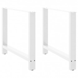 Nogi do stołu jadalnego białe 2 szt. 90x(72-73) cm stal