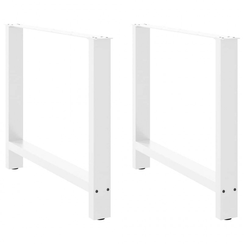 Nogi do stołu jadalnego białe 2 szt. 90x(72-73) cm stal
