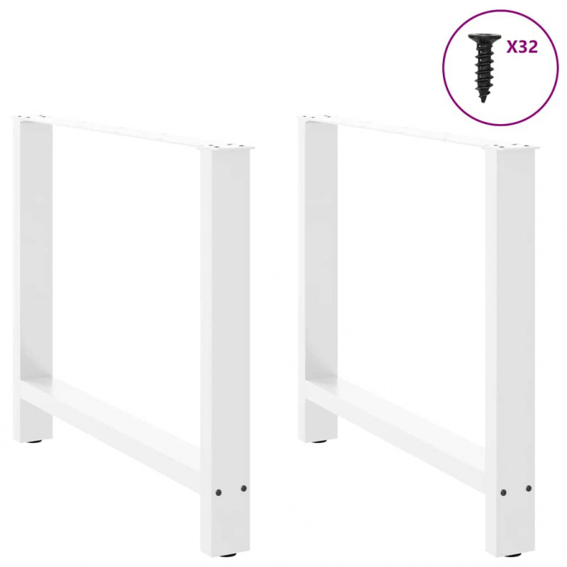 Nogi do stołu jadalnego białe 2 szt. 90x(72-73) cm stal