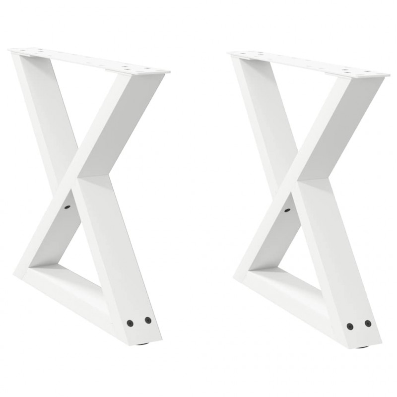 Nogi do stolika kawowego 2 szt. Białe 50x(42-43,3) cm Stal