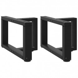 Nogi do stolika kawowego w kształcie litery T 2 szt. Czarne 50x25x(30-31) cm Stal