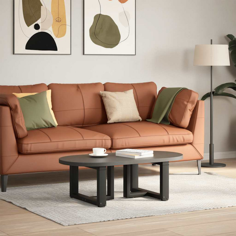 Nogi do stolika kawowego w kształcie litery T 2 szt. Czarne 50x25x(30-31) cm Stal
