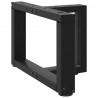 Nogi do stolika kawowego w kształcie litery T 2 szt. Czarne 50x25x(30-31) cm Stal
