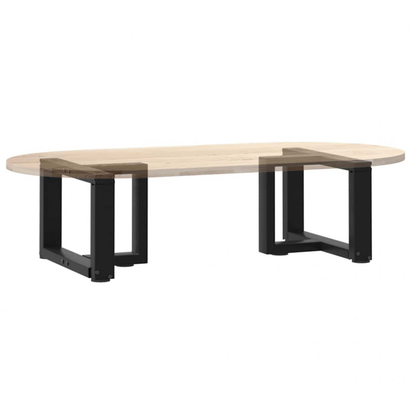 Nogi do stolika kawowego w kształcie litery T 2 szt. Czarne 50x25x(30-31) cm Stal