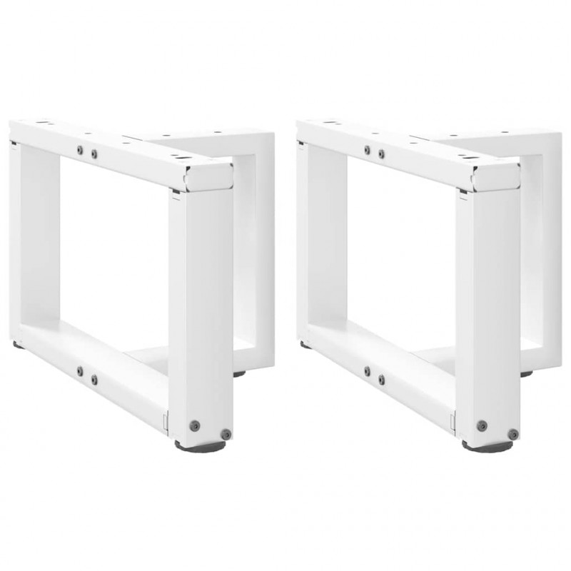 Nogi do stolika kawowego w kształcie litery T 2 szt. Białe 50x25x(30-31) cm Stal