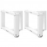 Nogi do stolika kawowego w kształcie litery T 2 szt. Białe 50x25x(30-31) cm Stal