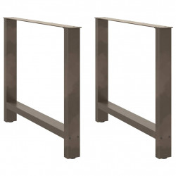 Nogi do stołu jadalnego Naturalna stal 2 szt. 90x(72-73) cm Stal