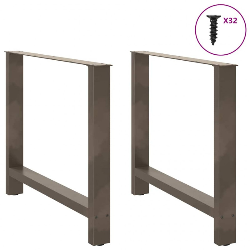 Nogi do stołu jadalnego Naturalna stal 2 szt. 90x(72-73) cm Stal